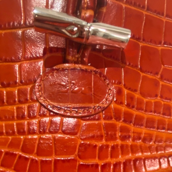 Longchamp Roseau Croc Embossed Crossbody Bag - Picture 4 of 15